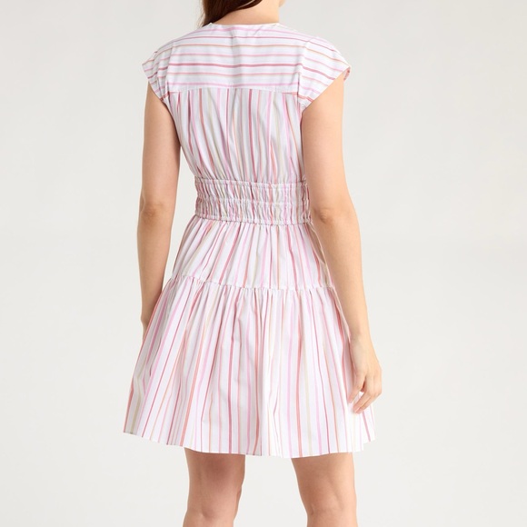 Derek Lam 10 Crosby Tora Pinstripe Sleeveless Fit & Flare Dress - Picture 3 of 6